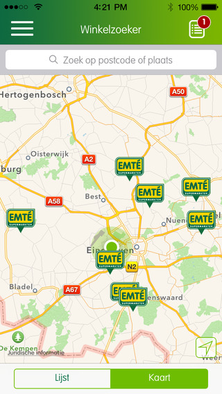 Deelnemende vestigingen la place coupons