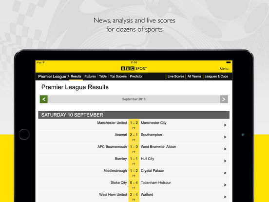 BBC Sport Screenshots