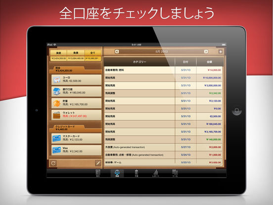 Money for iPad freeでマネー管理のおすすめ画像3