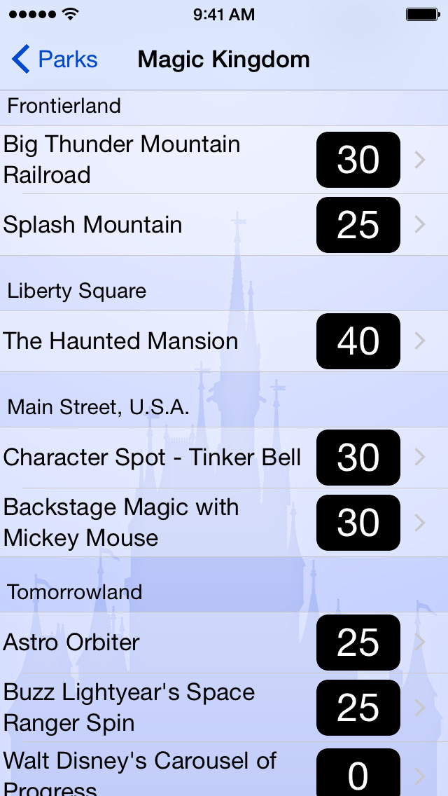Disney World Wait Times screenshot1