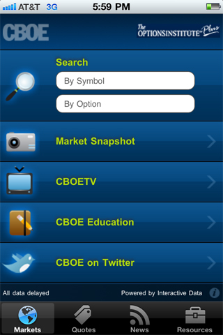 CBOE Mobile free app screenshot 1