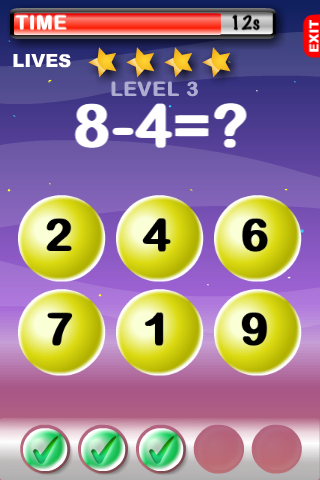 Basic Math with Mathaliens Lite free app screenshot 2