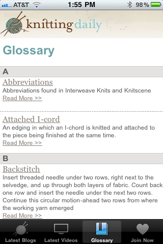 Knitting Daily free app screenshot 4