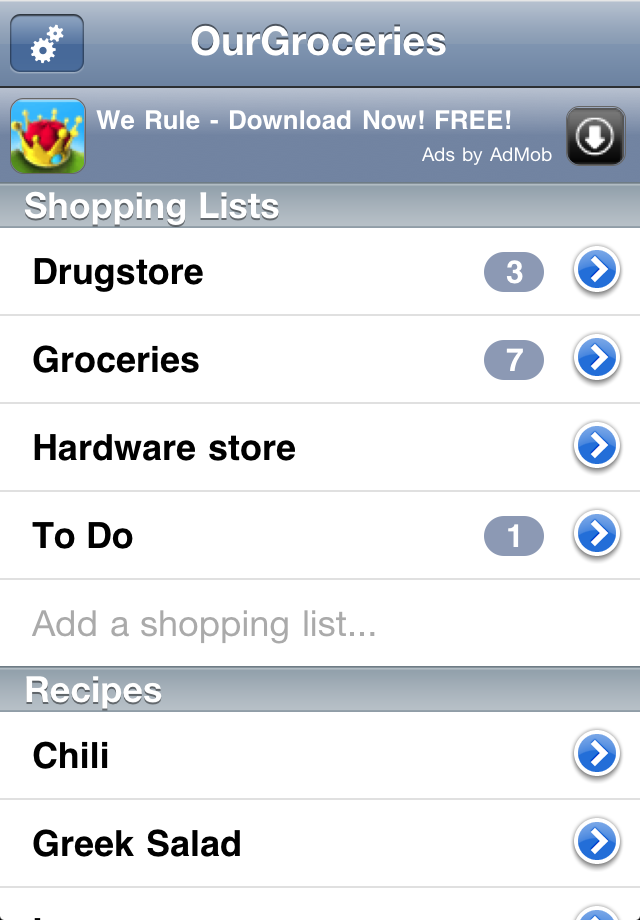 OurGroceries free app screenshot 1