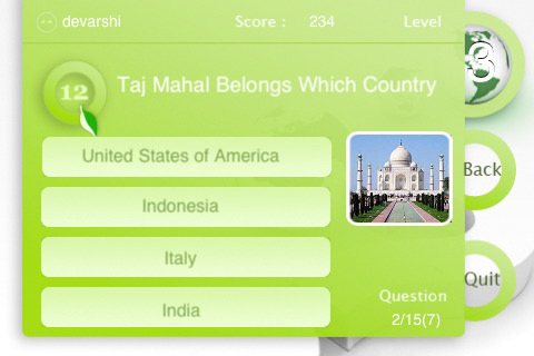 kTrivia-Geography Lite free app screenshot 1