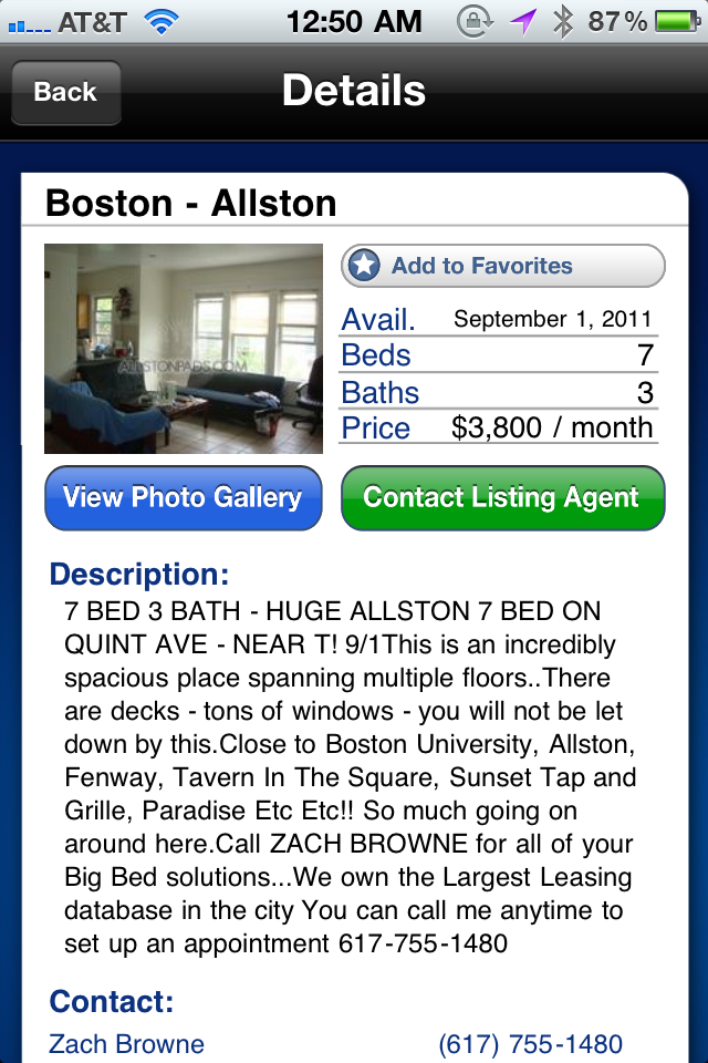 Boston Apartment Finder free app screenshot 3