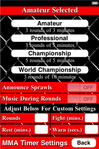 MMA Timer Lite - Free Mixed Martial Arts Timer free app screenshot 2