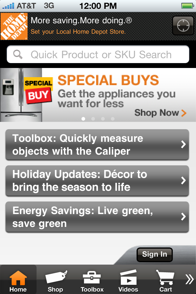 The Home Depot free app screenshot 1