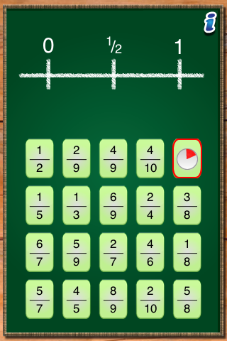 MathTappers  Estimate Fractions - a math game to help children learn to make sense of fraction sums and differences by estimating free app screenshot 2