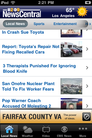 NewsCentral Los Angeles free app screenshot 2
