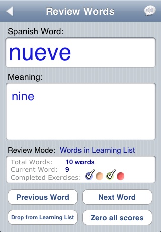 FREE Spanish Audio FlashCards free app screenshot 2