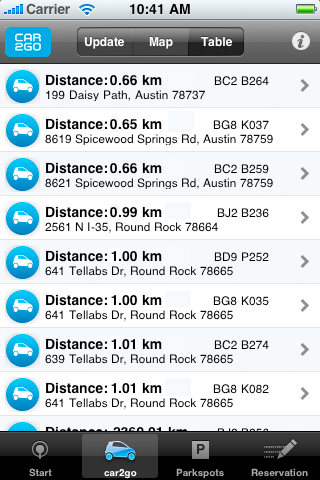 car2go Austin free app screenshot 4