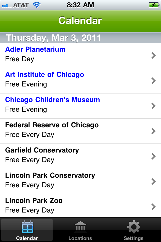 Chicago Free Events free app screenshot 1