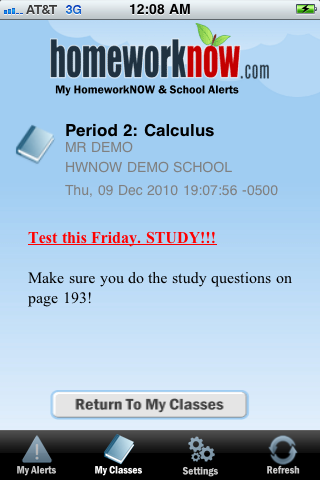 My HomeworkNOW & School Alerts free app screenshot 4