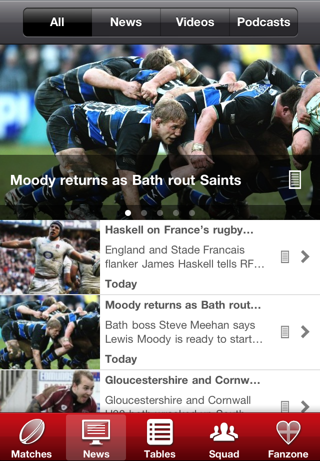 Official Rugby Football Union App free app screenshot 3