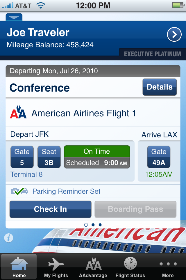 American Airlines free app screenshot 1
