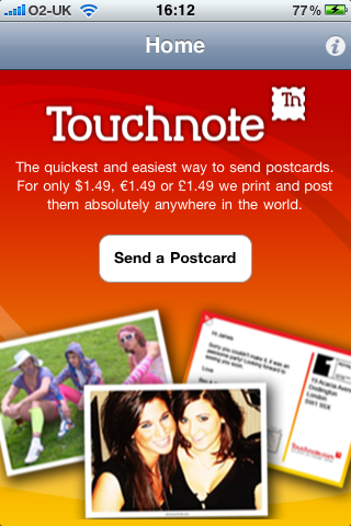 Touchnote Postcards free app screenshot 1