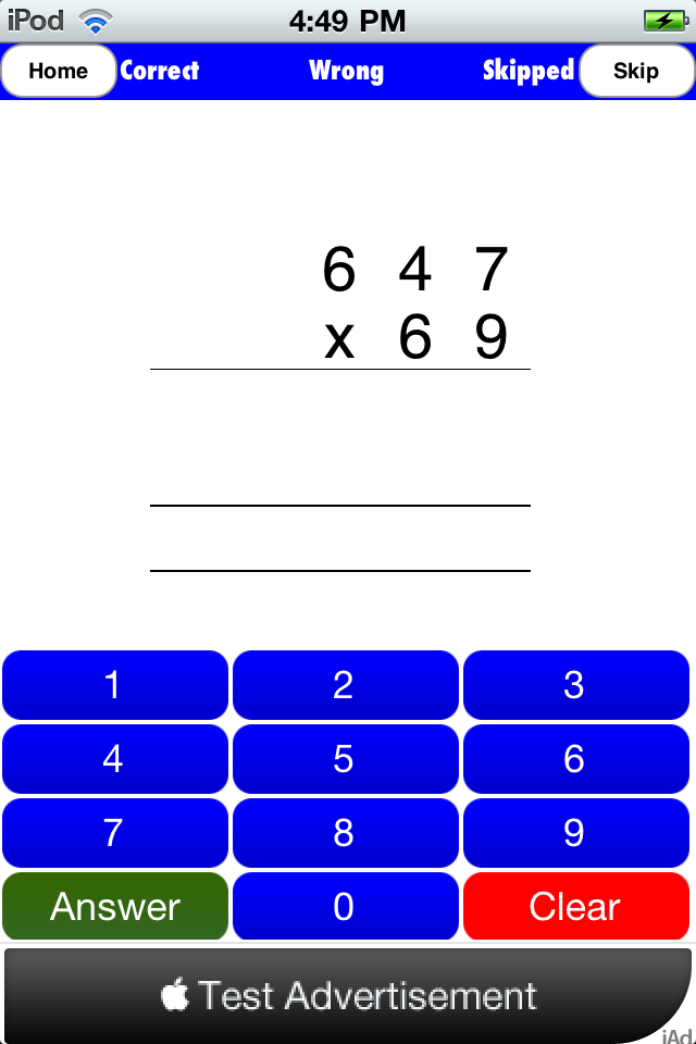 Long Multiplication Drills free app screenshot 2