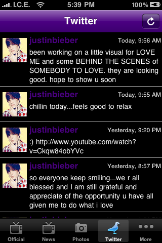 Justin Bieber Channel free app screenshot 3