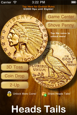 Heads Tails (Best Coin Flipping and Tossing Ever) free app screenshot 1