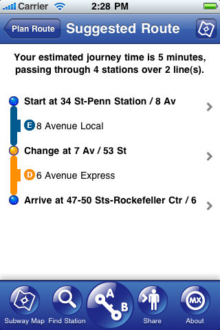 New York Subway Map free app screenshot 4