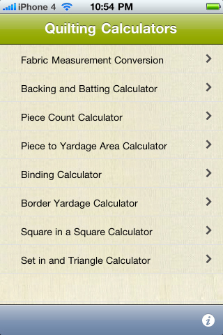QuiltingCalc free app screenshot 2