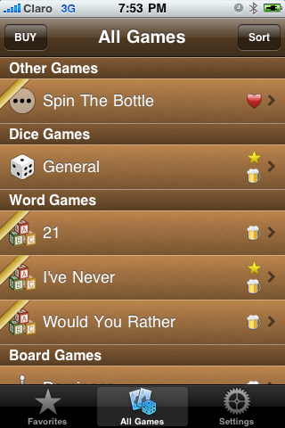 Hangover Lite - Drinking Games free app screenshot 1