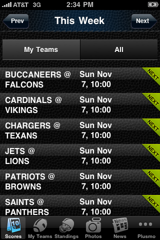 Pro Football Live! free app screenshot 1