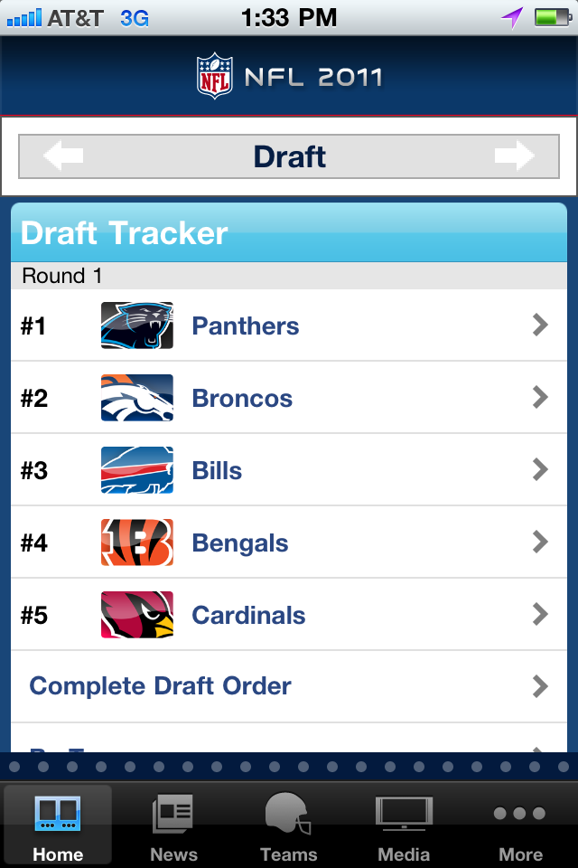 NFL '11 free app screenshot 1