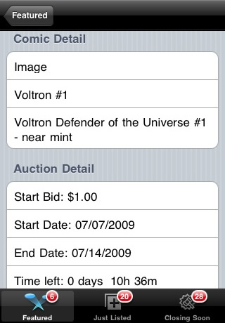 FooComics Auctions free app screenshot 3