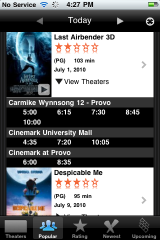 Movies by OneTap - Listings, Trailers & Tickets