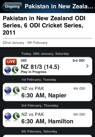 Yahoo! Cricket free app screenshot 3