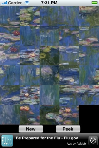 ART slide Puzzle Free Claude Monet Lily Pads Puzzles free app screenshot 1