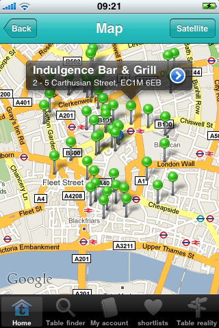toptable restaurant finder free app screenshot 1