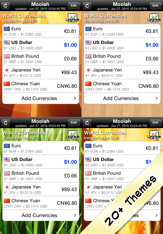 Moolah - Currency Exchange Rates Converter free app screenshot 2