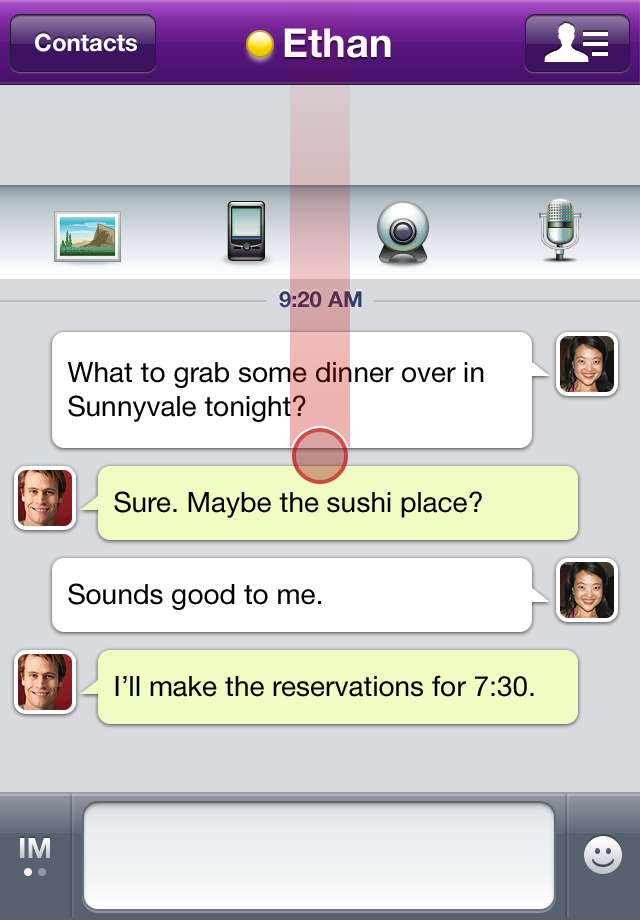 Yahoo! Messenger free app screenshot 1