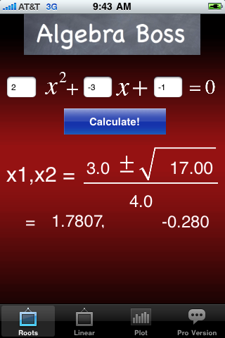 Algebra Boss Lite free app screenshot 1