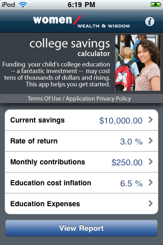 College Savings Calculator free app screenshot 1