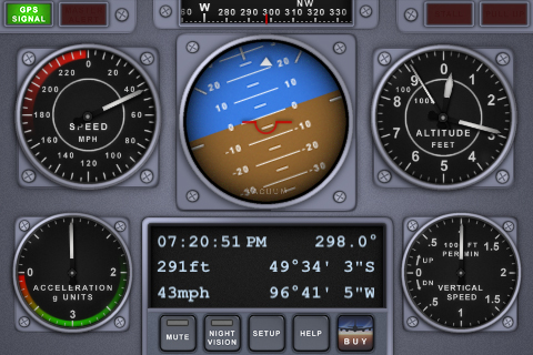 V-Cockpit GPS Lite - All in one (Compass, Altimeter, Speedometer, HUD, ...) free app screenshot 1