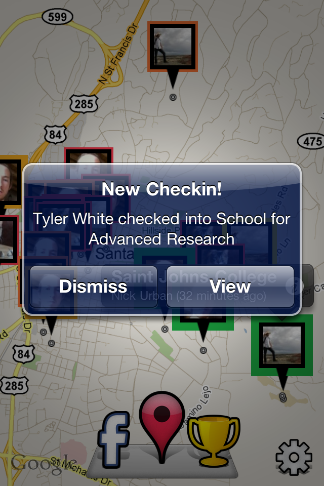 Checkin Map for Facebook Places free app screenshot 2