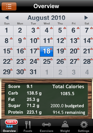 Calorie Master Free free app screenshot 1