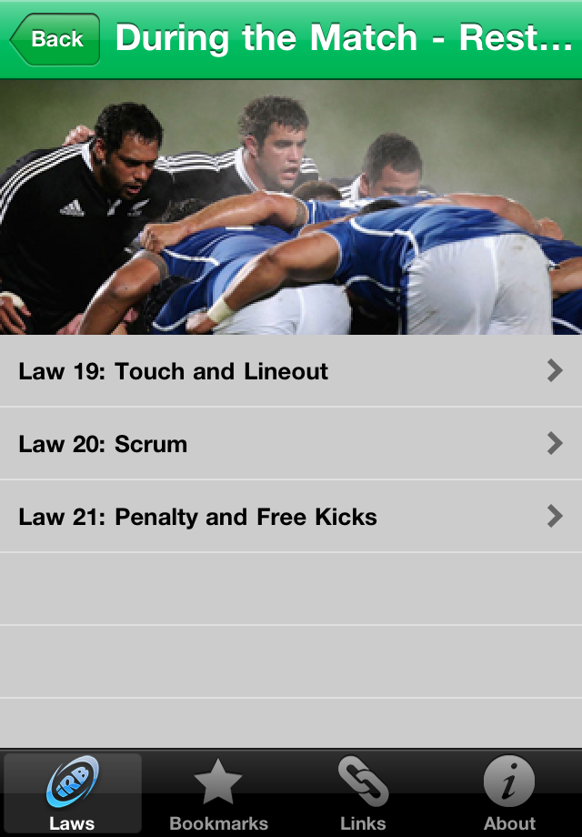 IRB Laws of Rugby free app screenshot 2