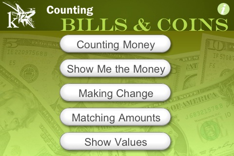 Counting Bills & Coins free app screenshot 1