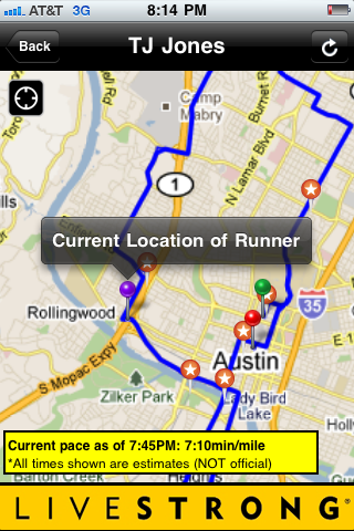 2011 LIVESTRONG Austin Marathon and Half Marathon free app screenshot 2
