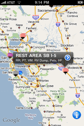 Rest Area Finder free app screenshot 1