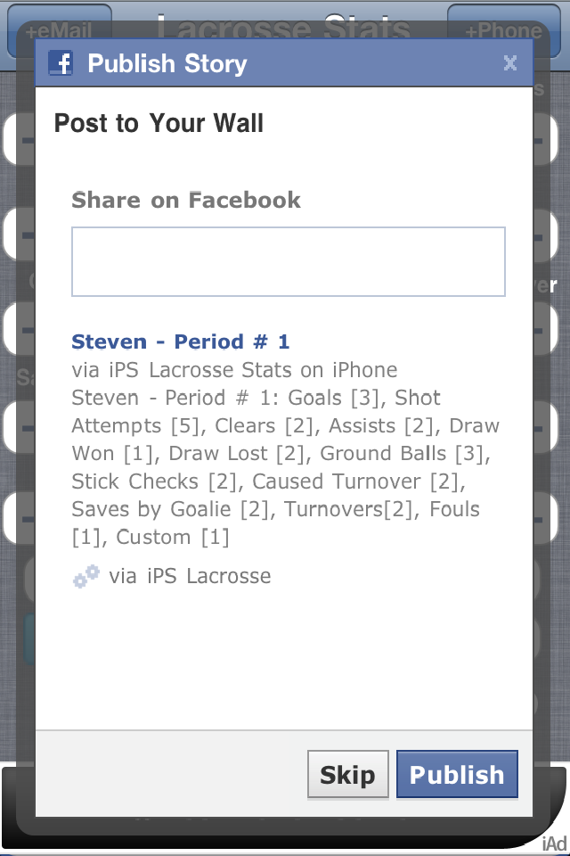 iPS Lacrosse Stats free app screenshot 4