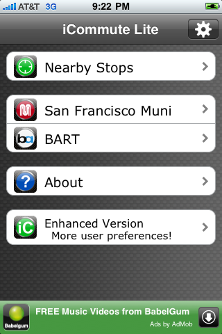 iCommute SF Lite free app screenshot 1