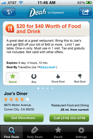 Deals by Citysearch free app screenshot 3