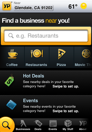 YP - Yellow Pages for iPhone free app screenshot 1