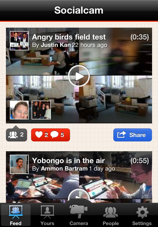 Socialcam free app screenshot 2